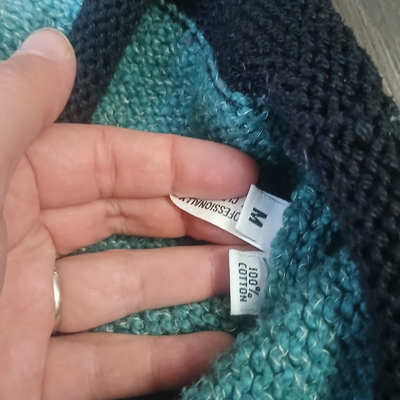 Vinatge Knit Art To Weatbutton Vest Teal Multicolor Trim Granny Size Medium - Picture 4 of 8